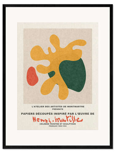 Impressão artística com moldura Inspiré Henri Matisse I