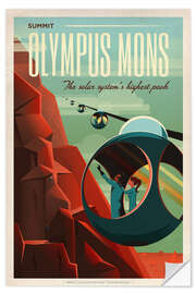 Selvklebende plakat Olympus Mons (Mars) - SpaceX