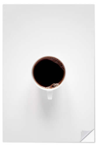 Selvklebende plakat Black coffee loves white minimalism