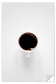 Självhäftande poster Black coffee loves white minimalism