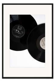 Gerahmter Kunstdruck Die minimalistische Schönheit von Schallplatten und Musik
