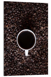 Tableau en plexi-alu Black coffee on roasted beans