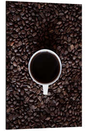 Magnettafel Schwarzer Kaffee auf gerösteten Bohnen