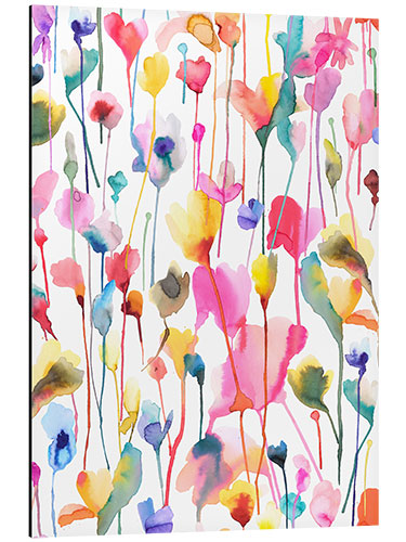 Alumiinitaulu Happy summer flowers watercolor