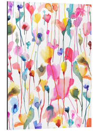 Magnettafel Fröhliches Sommerblumen Aquarell