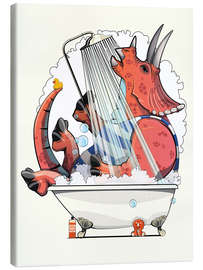 Tableau sur toile Dinosaur Triceratops in the Bath