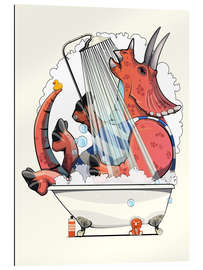 Galleritryk Dinosaur Triceratops in the Bath