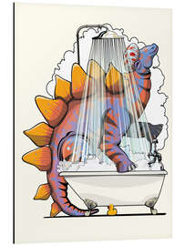 Tableau en aluminium Dinosaur Stegosaurus in the Bath