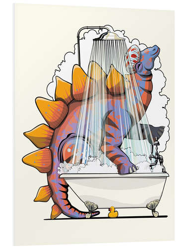 Foam board print Dinosaur Stegosaurus in the Bath