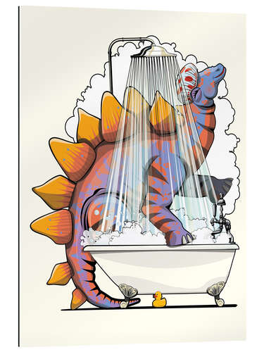 Galleritryk Dinosaur Stegosaurus in the Bath