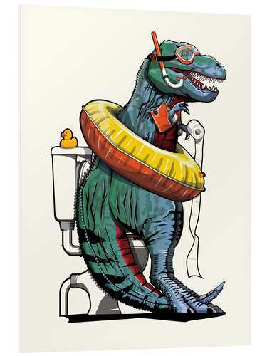 Stampa su PVC Tyrannosaurus Dinosaur on the Toilet