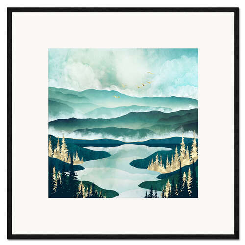 Impression artistique encadrée Misty Lake