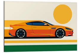 Magnettafel Modern British orange car with sun