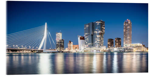 Acrylic print Rotterdam Skyline, Erasmusbrücke