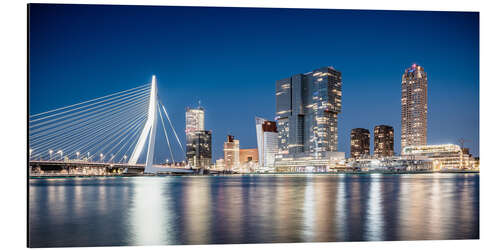 Obraz na aluminium Rotterdam Skyline, Erasmusbrücke