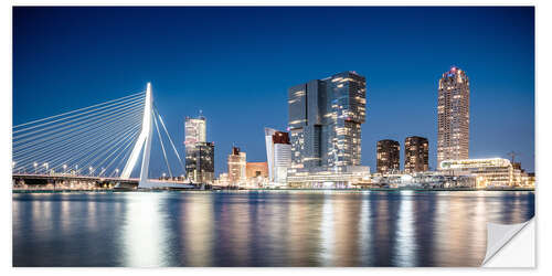 Naklejka na ścianę Rotterdam Skyline, Erasmusbrücke