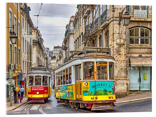 Stampa su vetro acrilico Historical trams in Lisbon - Portugal