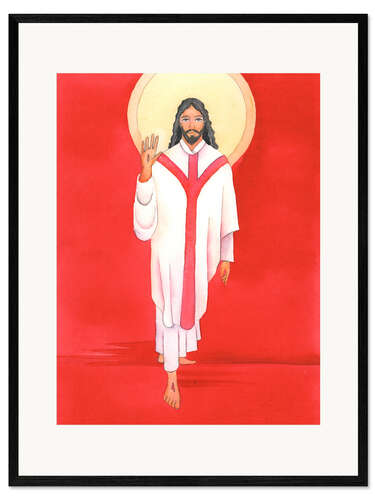 Framed art print At Mass, Jesus greets everyone with great affection
