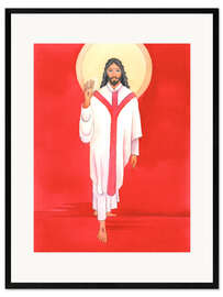 Ingelijste kunstdruk At Mass, Jesus greets everyone with great affection