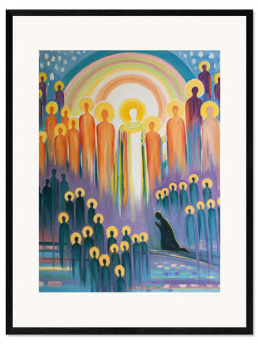 Impressão artística com moldura Quando rezamos na Missa, estamos unidos a Cristo