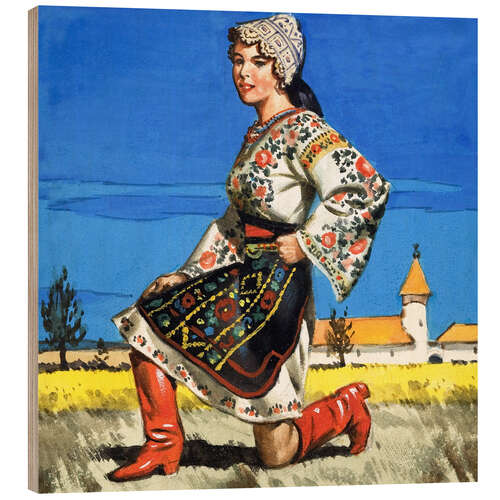 Wood print Traditional costume of Ukraine