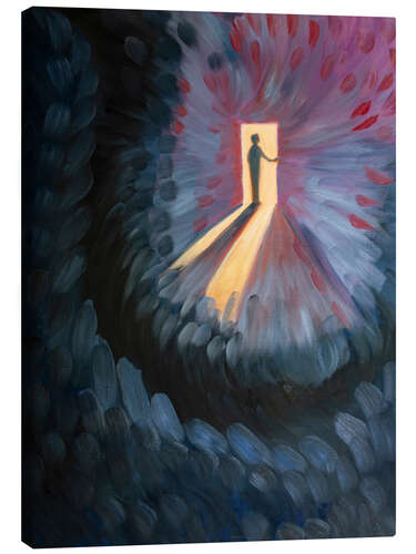 Stampa su tela We open a door in our soul and let in his light