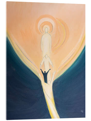 Acrylglasbild Christus lehnt sich vom Himmel herab