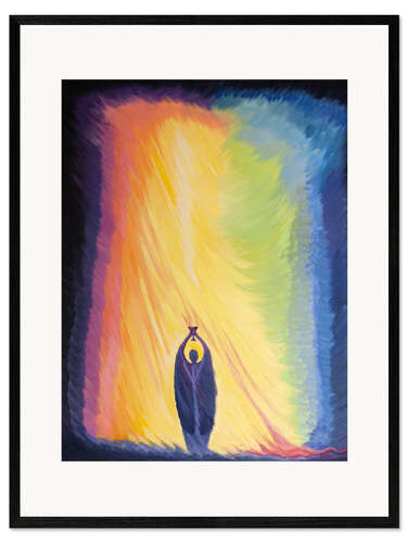 Stampa artistica con cornice The angels bow in reverence to Christ