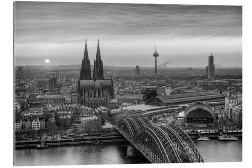 Gallery print View over Cologne at sunset