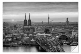 Naklejka na ścianę View over Cologne at sunset