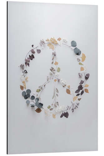 Cuadro de aluminio Love, Blossoms & Twigs - PEACE