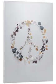 Tableau en aluminium Love, Blossoms &amp; Twigs - PEACE