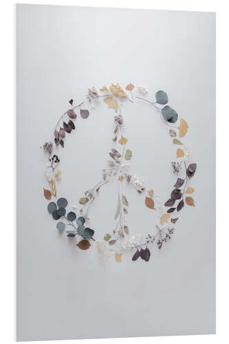 Foam board print Love, Blossoms & Twigs - PEACE