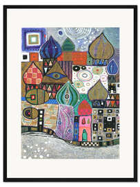 Gerahmter Kunstdruck Stadt der Türme