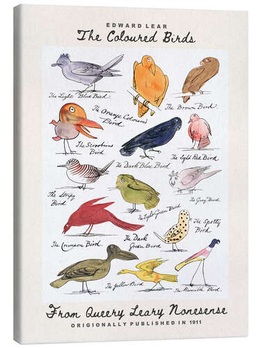 Canvas print The Coloured Birds Compilation (From Queery Leary Nonesense)