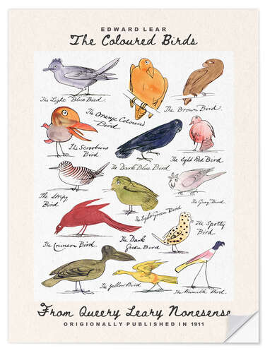 Självhäftande poster The Coloured Birds Compilation (From Queery Leary Nonesense)