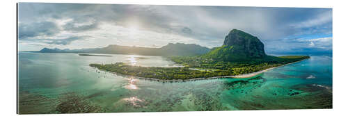 Quadro em plexi-alumínio Mauritius panorama at sunrise