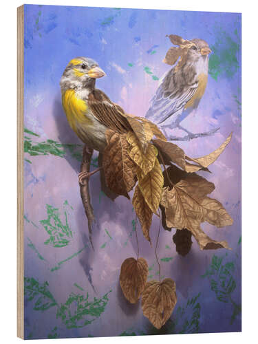 Print på træ Wings and Leaves