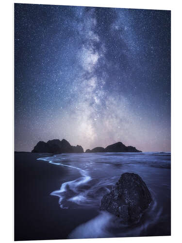 Tableau en PVC The Milky Way over the beach