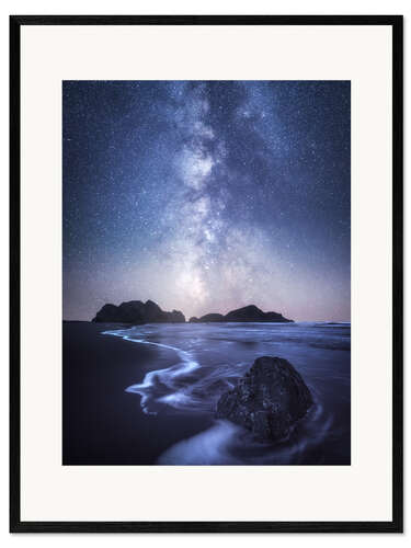 Framed art print The Milky Way over the beach