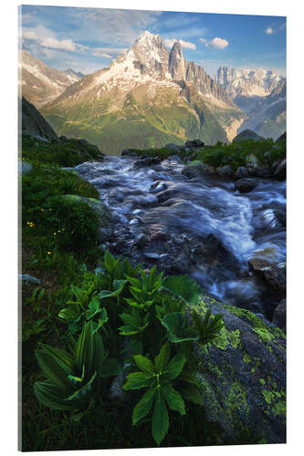 Acrylic print A summer evening near Chamonix in the French Alps