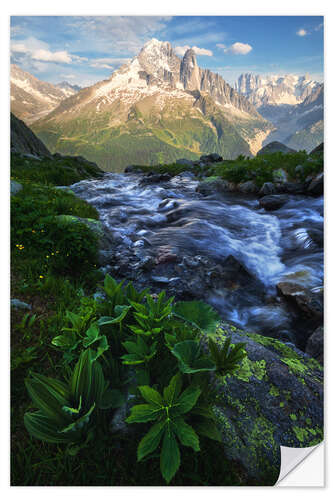 Naklejka na ścianę A summer evening near Chamonix in the French Alps