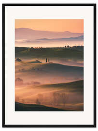 Gerahmter Kunstdruck Goldener Frühlingsmorgen in der Toskana