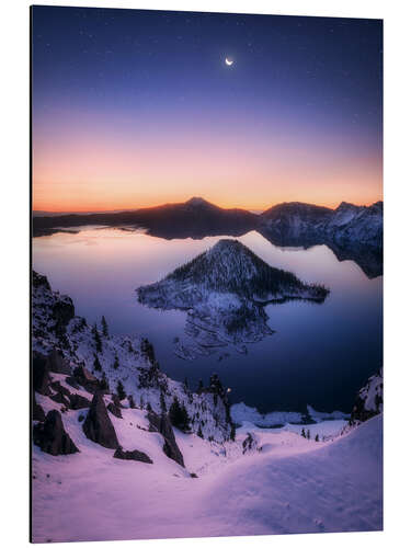 Aluminium print Dawn at Crater Lake in Oregon