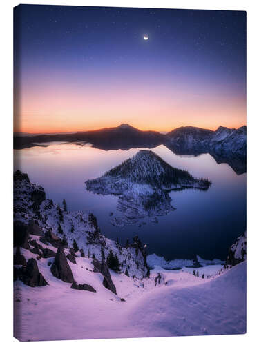 Leinwandbild Morgendämmerung am Crater Lake in Oregon