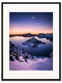 Gerahmter Kunstdruck Morgendämmerung am Crater Lake in Oregon