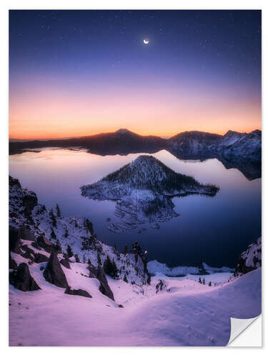 Naklejka na ścianę Dawn at Crater Lake in Oregon