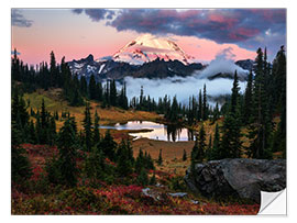 Wandsticker Sonnenaufgang am Tipsoo Lake in Washington