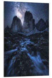 Gallery print The Milky Way over the Three Peaks in the Dolomites