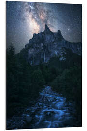 Tableau en aluminium The Milky Way over the French Alps